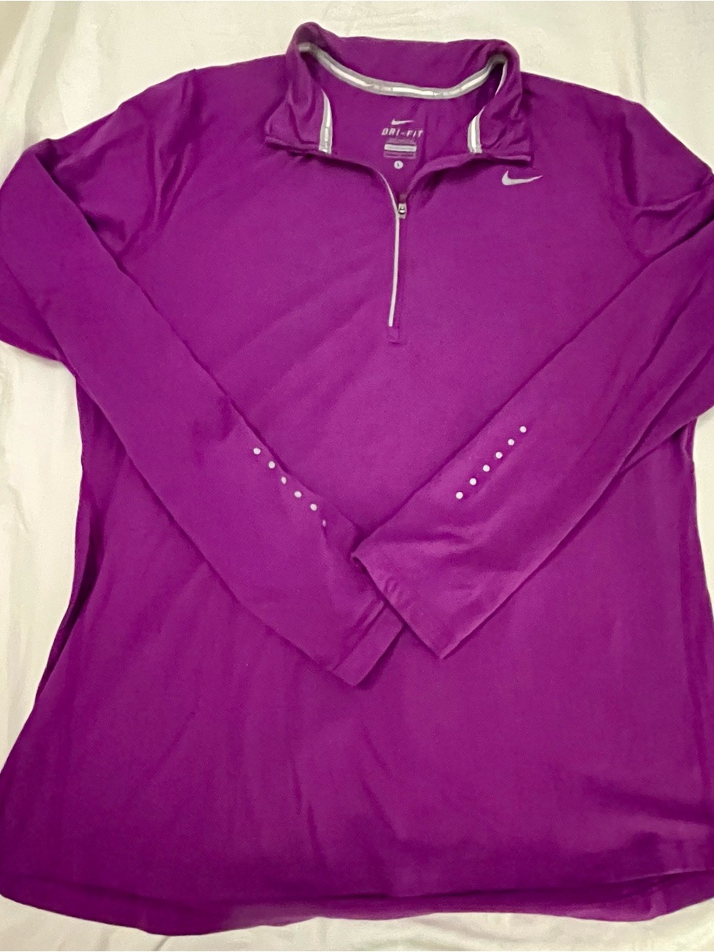 Nike Purple Dri-FIT Quarter-Zip Long Sleeve Top